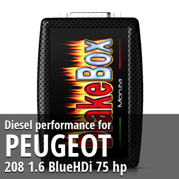 Diesel performance Peugeot 208 1.6 BlueHDi 75 hp